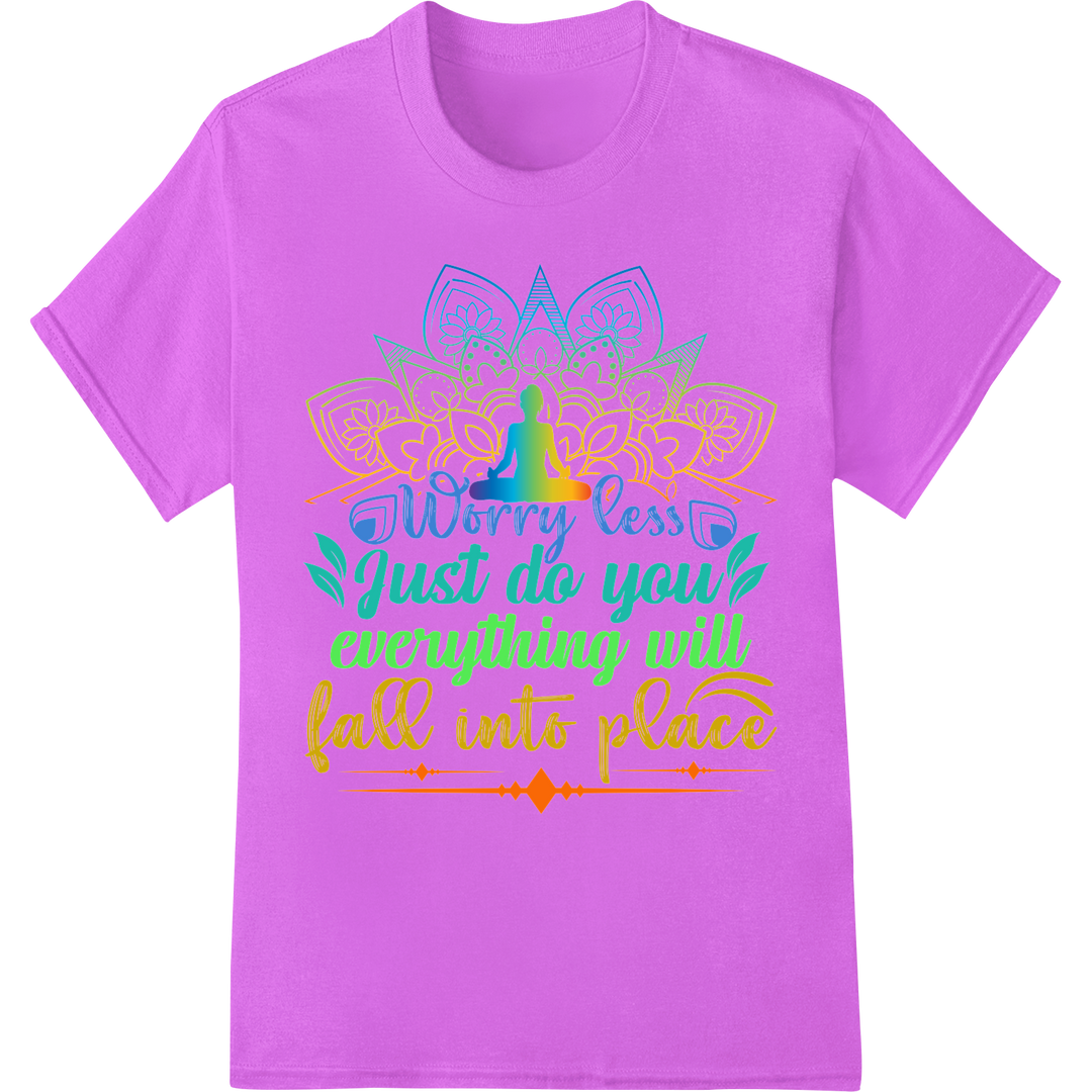 Inspiring Mandala Yoga Quote DTF Print Heat Transfer Design on purple shirt - SUPERDTF-DTF Prints-DTF Transfers-Custom DTF Prints