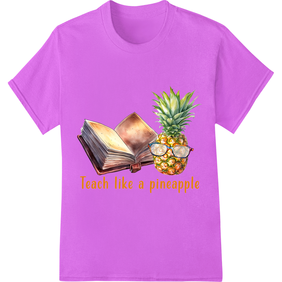 Teach Like a Pineapple: Inspire Learning with Style on purple shirt - SUPERDTF-DTF Prints-DTF Transfers-Custom DTF Prints