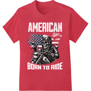 Innovative garment printing design on Rebel Skull Rider: Unleash Your American Spirit