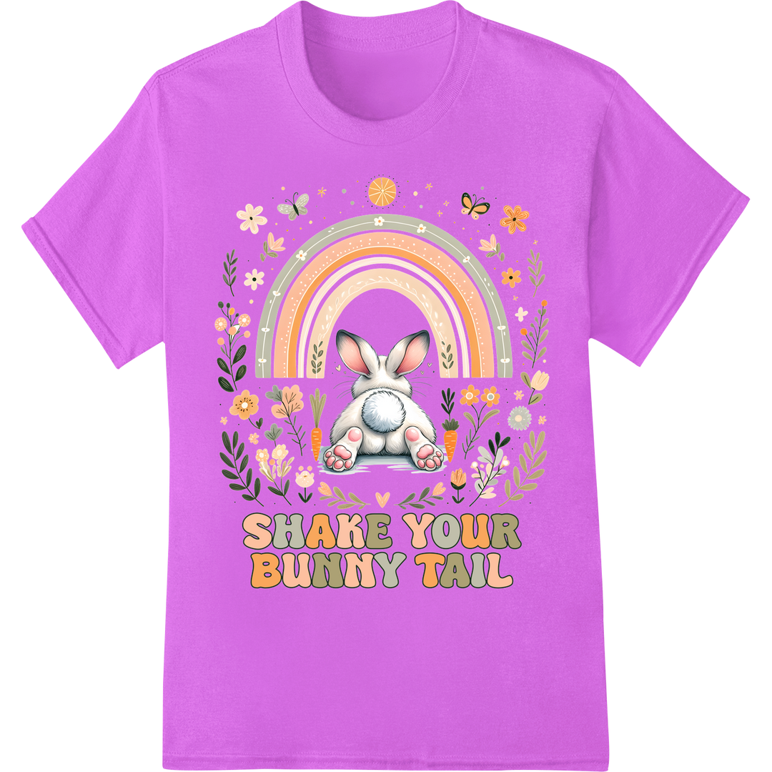 Adorable Easter Bunny Tail DTF Print Heat Transfer on purple shirt - SUPERDTF-DTF Prints-DTF Transfers-Custom DTF Prints