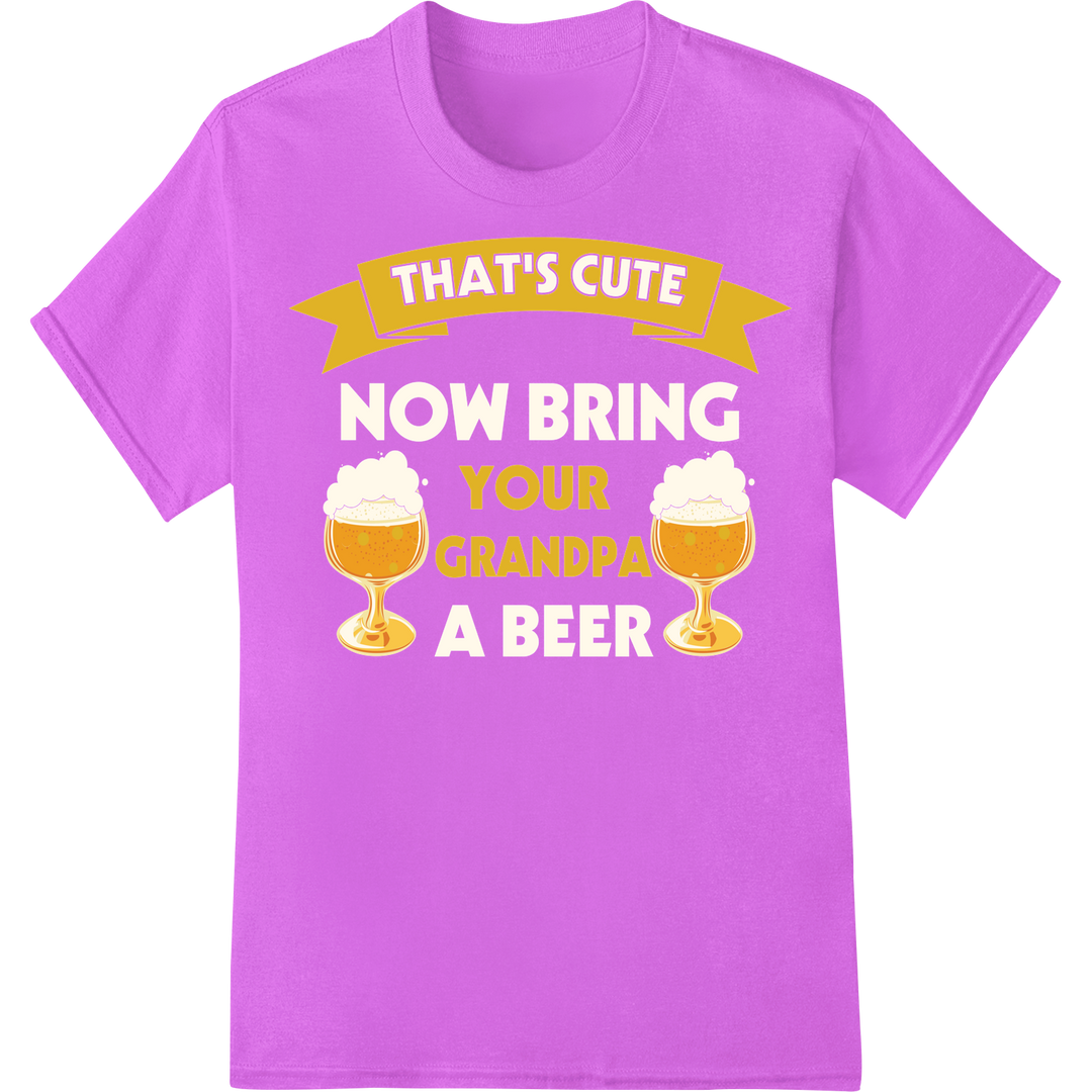 Adorable 'That's Cute Your Grandpa' DTF Print | Grandparents Day on purple shirt - SUPERDTF-DTF Prints-DTF Transfers-Custom DTF Prints