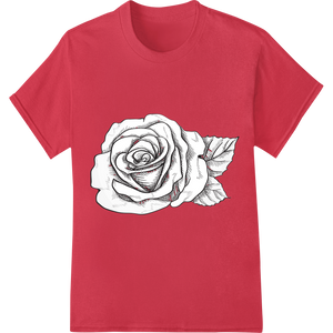 Unique personalized clothing for Elegant Black and White Rose Sketch DTF Print Transfer