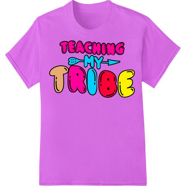 Inspire Your Students with 'Teaching My Tribe' DTF Print on purple shirt - SUPERDTF-DTF Prints-DTF Transfers-Custom DTF Prints