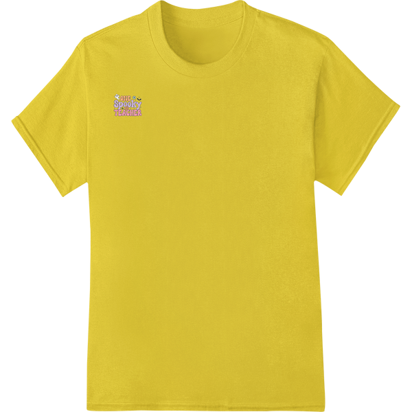 Colorful "Happy Easter" DTF Print Heat Transfer on yellow shirt - SUPERDTF-DTF Prints-DTF Transfers-Custom DTF Prints