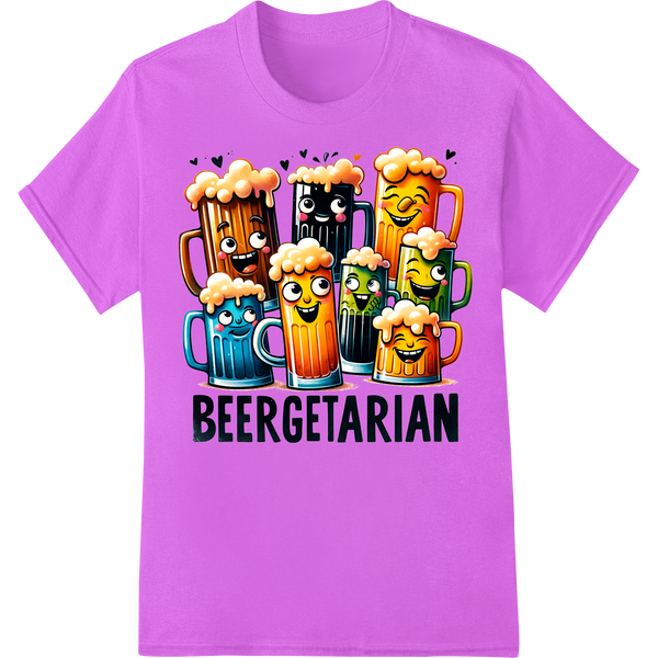 Vibrant 'Beergetarian' DTF Print Heat Transfer for Beer Lovers on purple shirt - SUPERDTF-DTF Prints-DTF Transfers-Custom DTF Prints