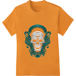 Haunting Elegance: Ornate Skull DTF Print Heat Transfer with custom t shirt prints artwork