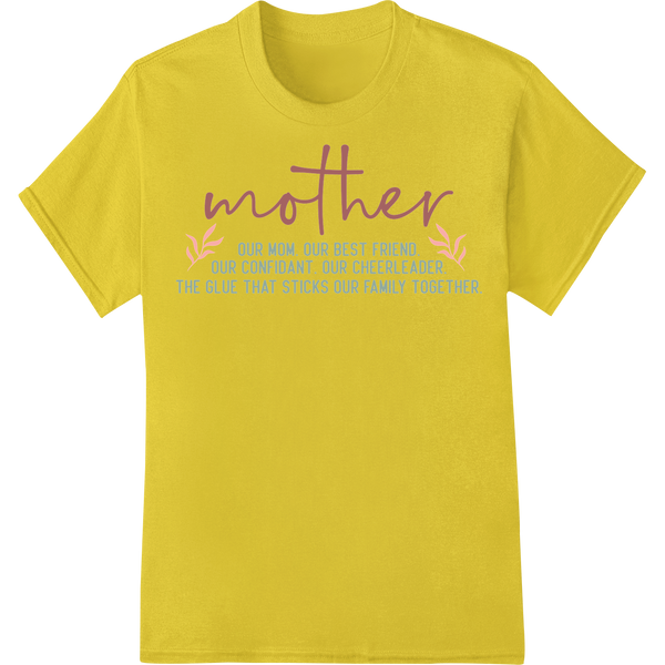 Mother's Day DTF Print Transfer - Heartfelt Mom Quote Gift on yellow shirt - SUPERDTF-DTF Prints-DTF Transfers-Custom DTF Prints