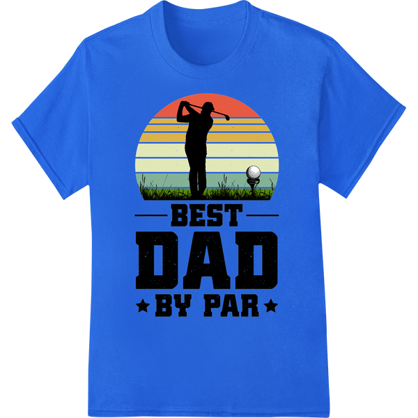 Retro Golf Best Dad Father's Day DTF Print Heat Transfer on blue shirt - SUPERDTF-DTF Prints-DTF Transfers-Custom DTF Prints