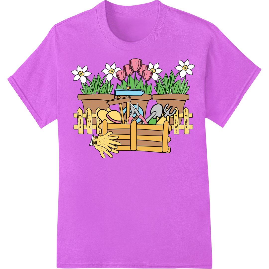 Crazy Plant Lady: Whimsical Gardening DTF Print Transfer on purple shirt - SUPERDTF-DTF Prints-DTF Transfers-Custom DTF Prints