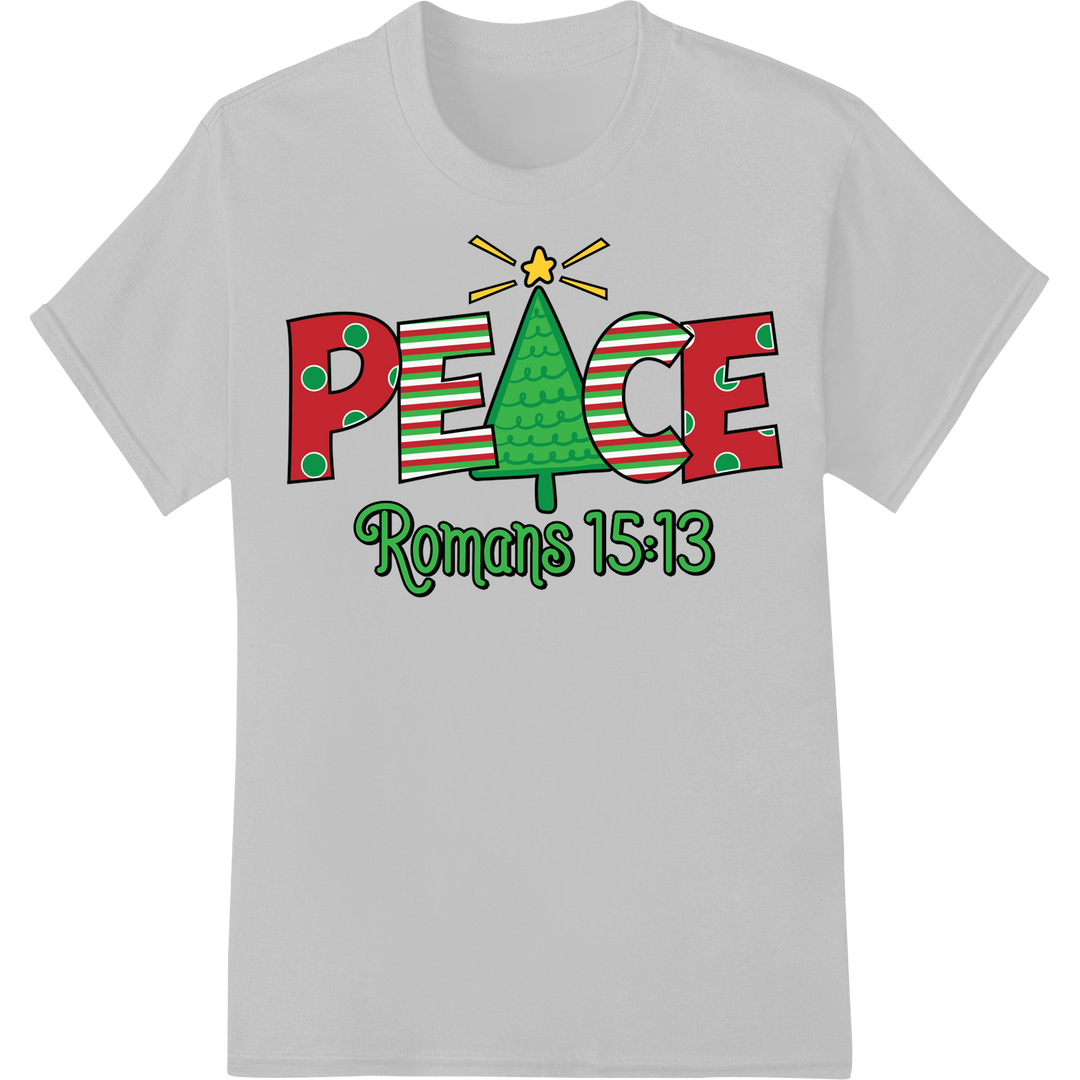 Festive Christian Christmas DTF Print: Spread Peace & Joy on white shirt - SUPERDTF-DTF Prints-DTF Transfers-Custom DTF Prints