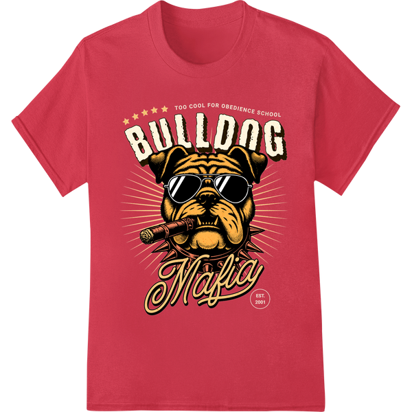 Bulldog Mafia: Join the Pack with this Fierce DTF Print enhanced with professional bulk t-shirt printing