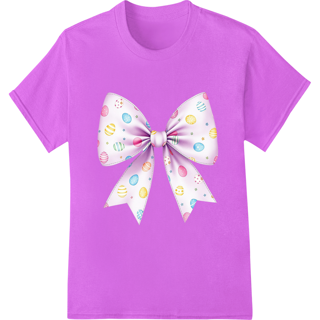 Pretty Pastel Easter Egg Ribbon - DTF Print Heat Transfer on purple shirt - SUPERDTF-DTF Prints-DTF Transfers-Custom DTF Prints