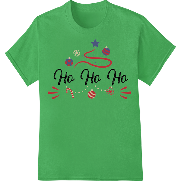 Premium quality garment printing on Festive "Ho Ho Ho" Christmas Heat Transfer Design