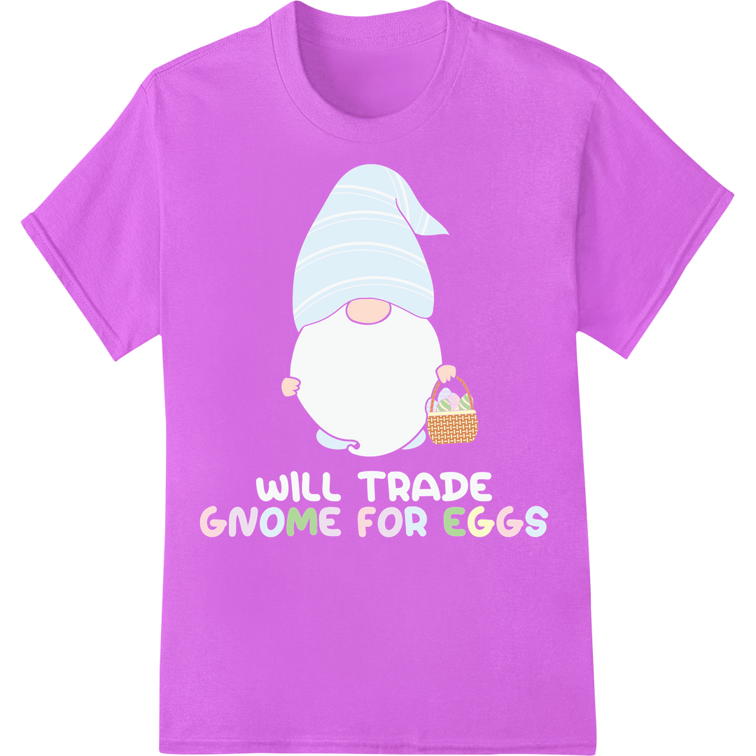 Adorable Easter Gnome with Basket DTF Print Heat Transfer on purple shirt - SUPERDTF-DTF Prints-DTF Transfers-Custom DTF Prints