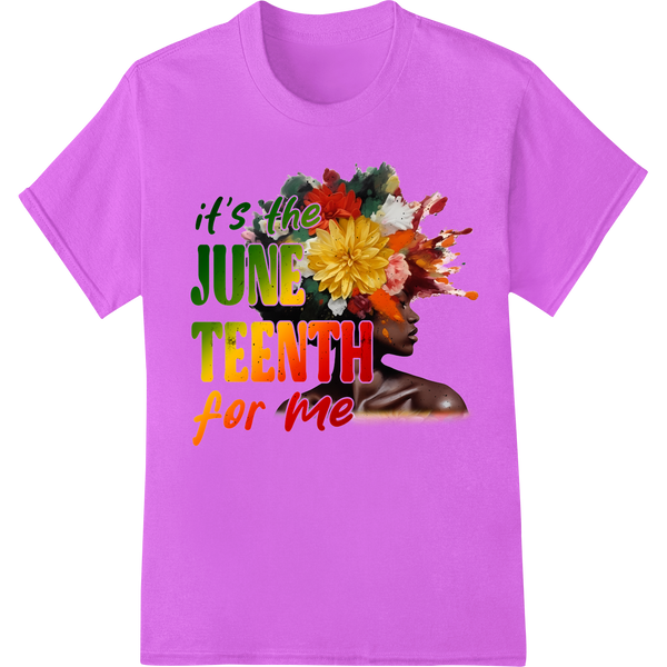 Vibrant Juneteenth Floral DTF Print Heat Transfer Design on purple shirt - SUPERDTF-DTF Prints-DTF Transfers-Custom DTF Prints