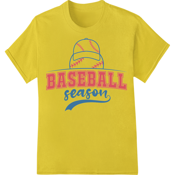 Baseball Season: Bold Super DTF Print Heat Transfer on yellow shirt - SUPERDTF-DTF Prints-DTF Transfers-Custom DTF Prints