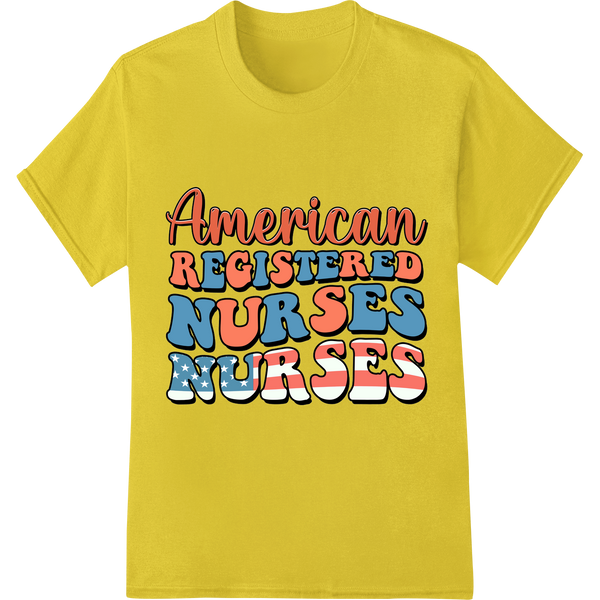 Patriotic USA Registered Nurses 4th of July DTF Print on yellow shirt - SUPERDTF-DTF Prints-DTF Transfers-Custom DTF Prints