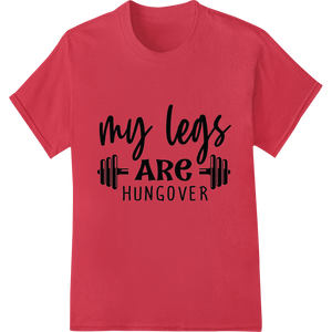 Cheeky Fitness Humor: 'My legs are hungover' made with premium DTF technology