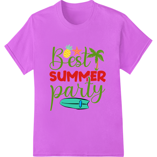 Tropical Summer Party Vibes DTF Print Heat Transfer on purple shirt - SUPERDTF-DTF Prints-DTF Transfers-Custom DTF Prints