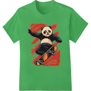 Skateboarding Panda Graffiti Style DTF Print Transfer made with premium custom garment printing