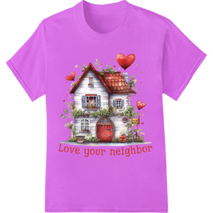 Personalized DTF printing technology design for Cozy Cottage Valentine: Love Your Neighbor DTF Transfer