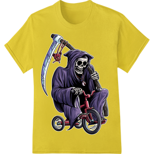 Skeleton Biker from Hell - Edgy Halloween DTF Heat Transfer featuring professional custom DTF designs