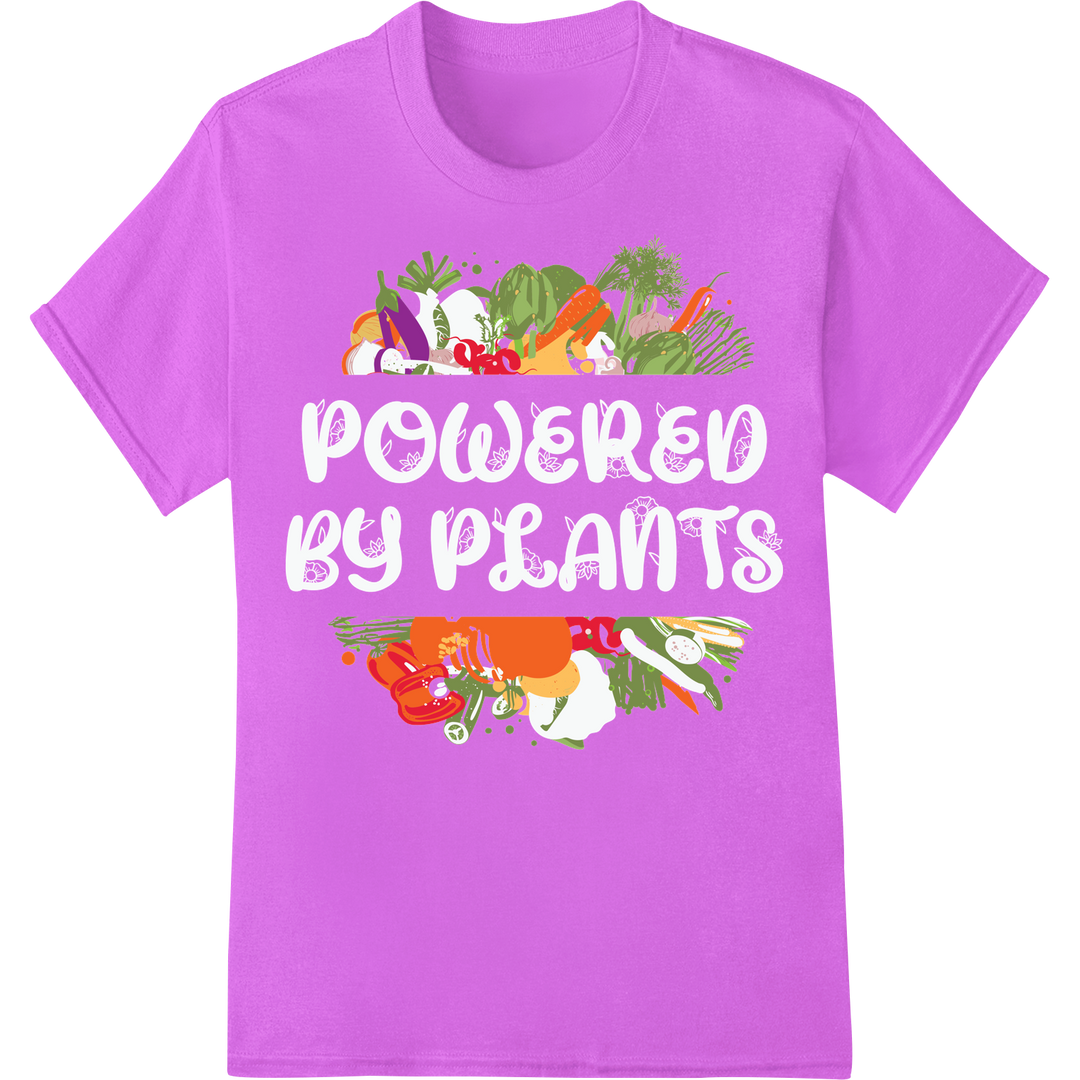 Vibrant Vegan Veggies: Healthy Eating DTF Print Transfer on purple shirt - SUPERDTF-DTF Prints-DTF Transfers-Custom DTF Prints