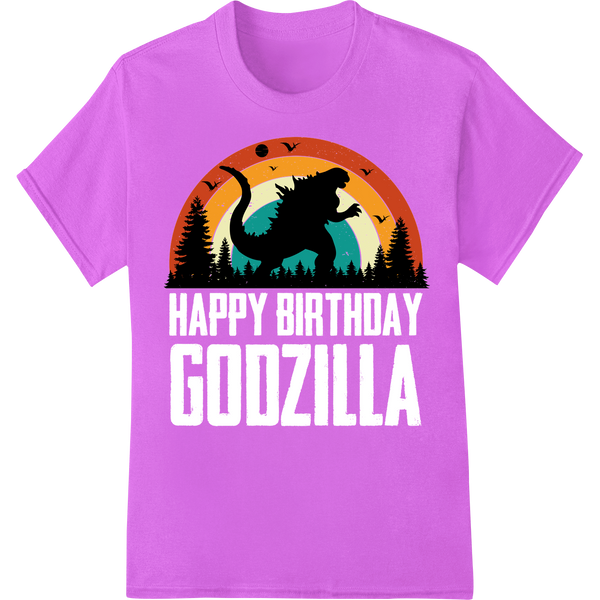 Retro Godzilla Halloween Silhouette DTF Print Transfer on purple shirt - SUPERDTF-DTF Prints-DTF Transfers-Custom DTF Prints