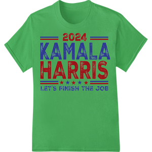 Kamala Harris 2024: Bold Patriotic Campaign Heat Transfer featuring professional custom DTF designs