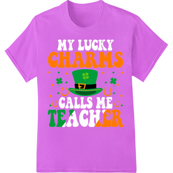 Lucky Leprechaun: Charming St. Patrick's Day DTF Print on purple shirt - SUPERDTF-DTF Prints-DTF Transfers-Custom DTF Prints