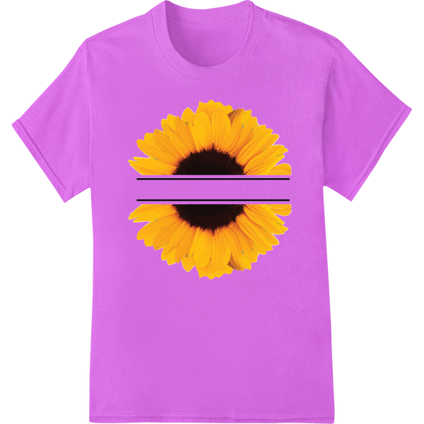 Vibrant yellow sunflower design printed using the direct-to-film heat transfer method for custom apparel printing.