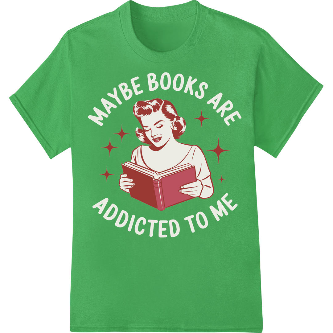 Vintage Magic Books Quote | DTF Print Heat Transfer on green shirt - SUPERDTF-DTF Prints-DTF Transfers-Custom DTF Prints