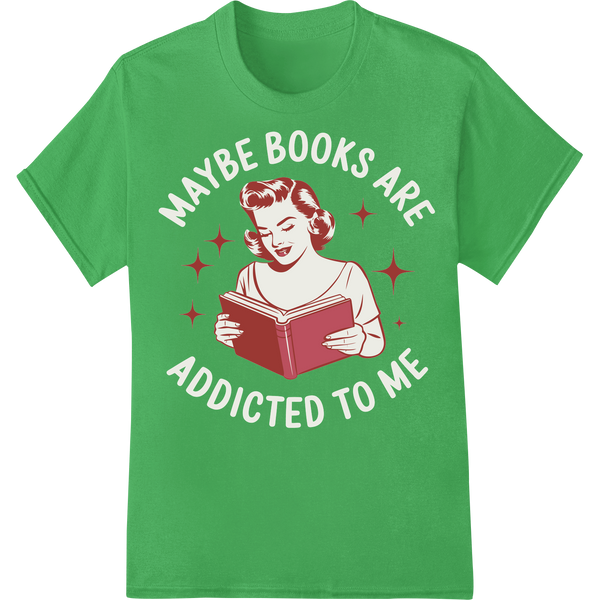 Vintage Magic Books Quote | DTF Print Heat Transfer on green shirt - SUPERDTF-DTF Prints-DTF Transfers-Custom DTF Prints