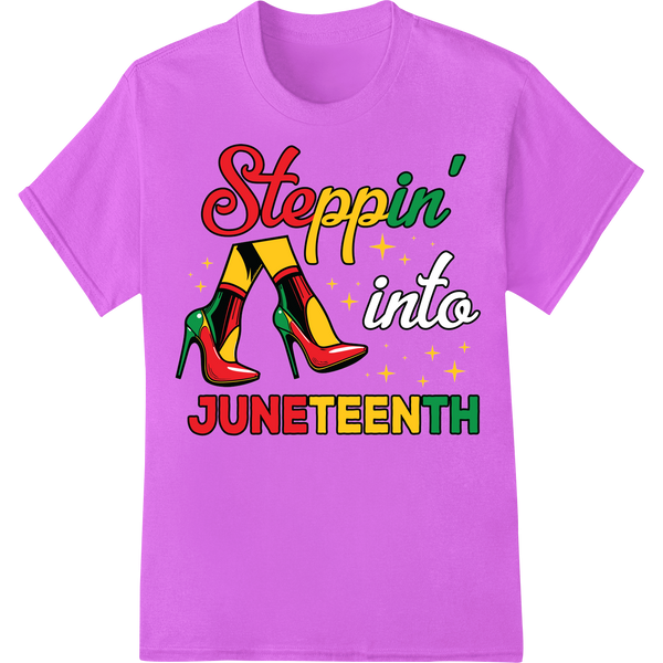 Step into Juneteenth with this Vibrant DTF Print Transfer on purple shirt - SUPERDTF-DTF Prints-DTF Transfers-Custom DTF Prints