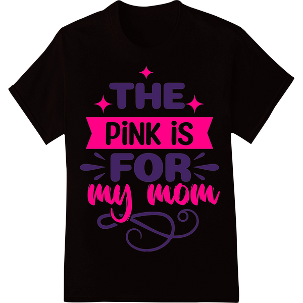 Pink Ribbon Love: Powerful Breast Cancer Awareness Print on black shirt - SUPERDTF-DTF Prints-DTF Transfers-Custom DTF Prints