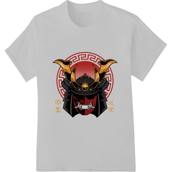 Innovative personalized clothing design on Fierce Samurai Mask DTF Heat Transfer | Unleash Your Inner Warrior