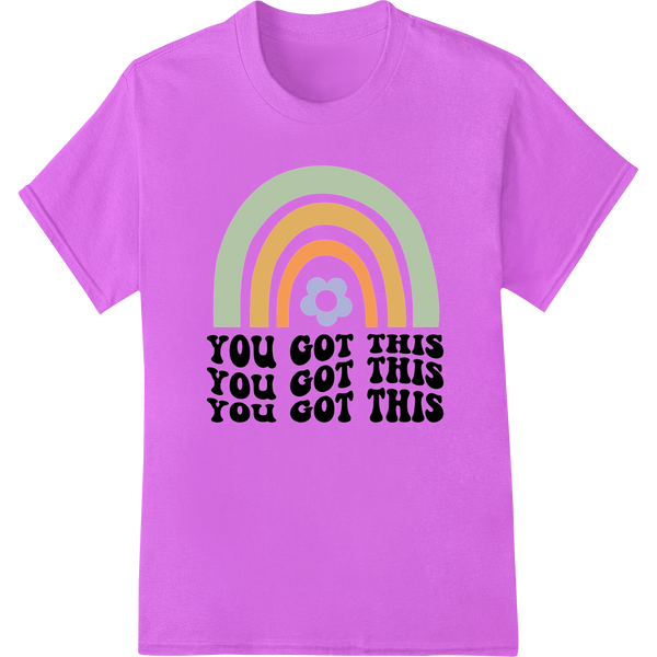 Retro 'YOU GOT THIS' Motivational Typography Heat Transfer on purple shirt - SUPERDTF-DTF Prints-DTF Transfers-Custom DTF Prints