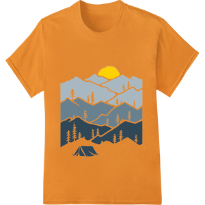 Minimalist Mountain Landscape Heat Transfer Design enhanced with professional DTF transfers