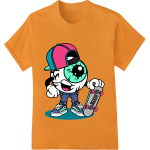 Edgy Cartoon Skateboarder Character DTF Print Transfer - High-quality garment printing