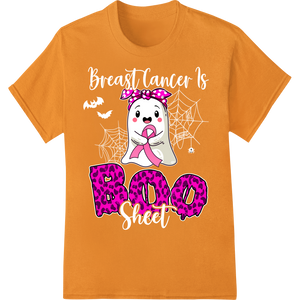 Adorable Pink Ghost 'BOO' Halloween DTF Print Heat Transfer on orange shirt - SUPERDTF-DTF Prints-DTF Transfers-Custom DTF Prints