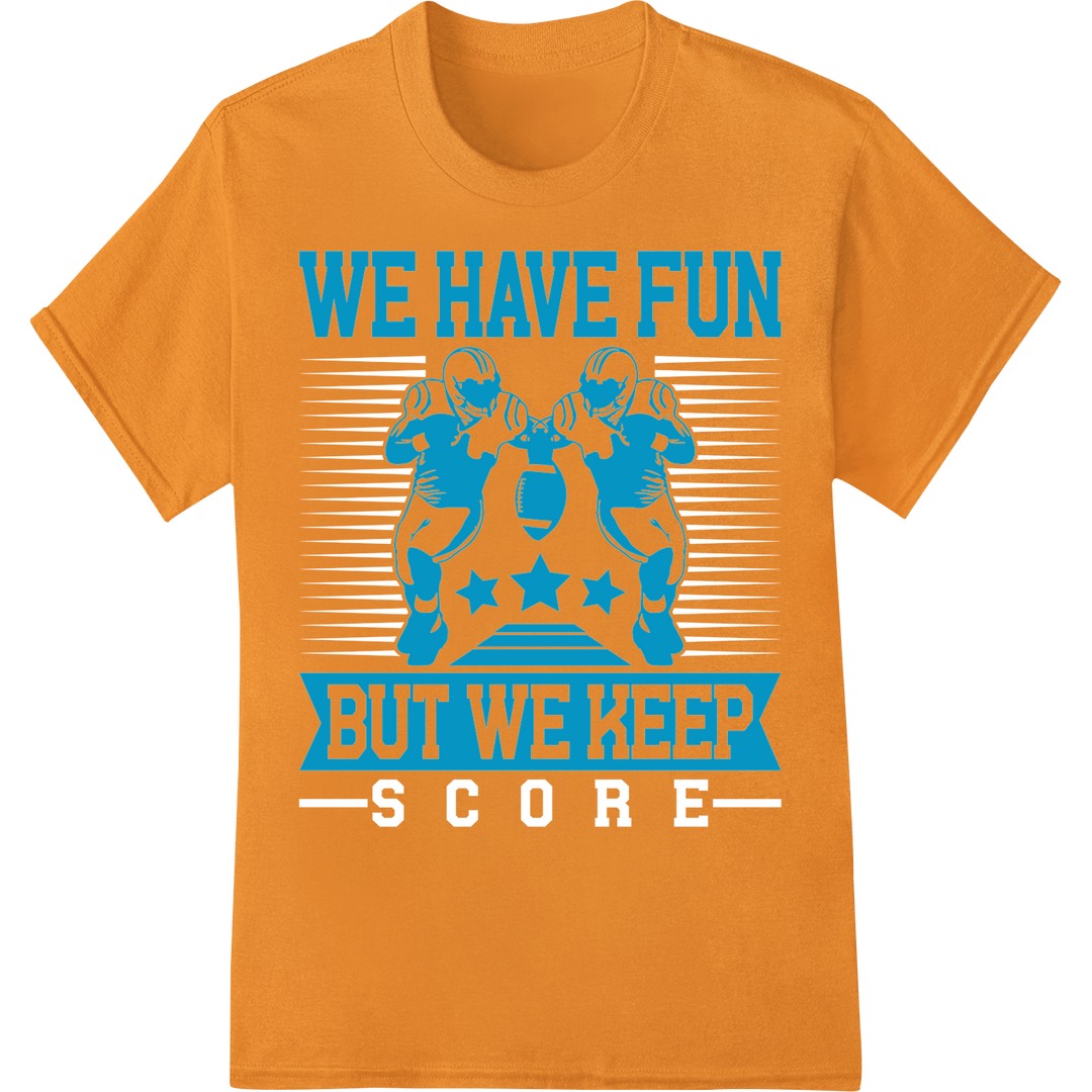 Bold Soccer DTF Print: Fun & Focus Motivational Heat Transfer on orange shirt - SUPERDTF-DTF Prints-DTF Transfers-Custom DTF Prints