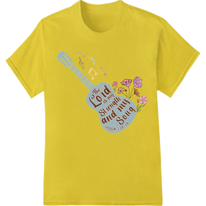 Vibrant high-quality t-shirt printing print on Floral Guitar: Faith, Strength, and Harmony