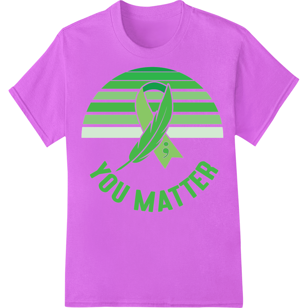 Mental Health Matters: You Are Not Alone DTF Print on purple shirt - SUPERDTF-DTF Prints-DTF Transfers-Custom DTF Prints