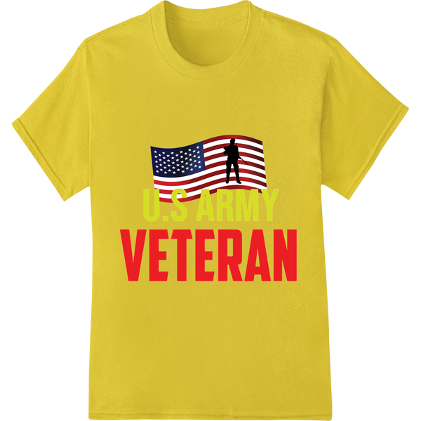 Bold U.S. Army Veteran DTF Print Heat Transfer | Patriotic on yellow shirt - SUPERDTF-DTF Prints-DTF Transfers-Custom DTF Prints