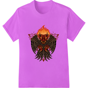 Fiery Phoenix Rising: Mythical DTF Print Heat Transfer showcasing advanced apparel decoration technology