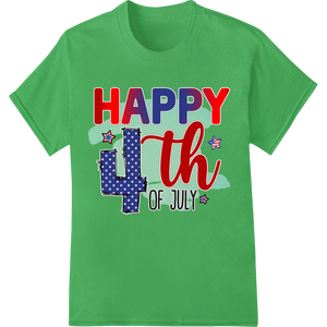 Personalized apparel decoration design for Patriotic 'HAPPY 4TH OF JULY' DTF Print Heat Transfer