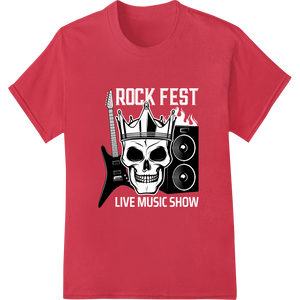 Skull King Music Print - Edgy DTF Heat Transfer Design featuring professional digital printing