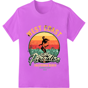 Ride the Waves: West Coast Paradise Surf Summer Camp showcasing advanced custom merchandise technology