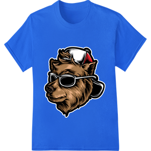 Custom professional DTF printing design - Cool Cartoon Bear in Shades - Trendy DTF Print Design