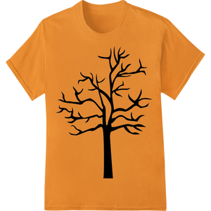 Haunting Tree Silhouette: Eerie Halloween Style showcasing advanced apparel decoration technology